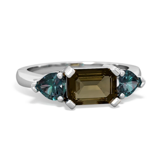 smoky quartz-alexandrite timeless ring