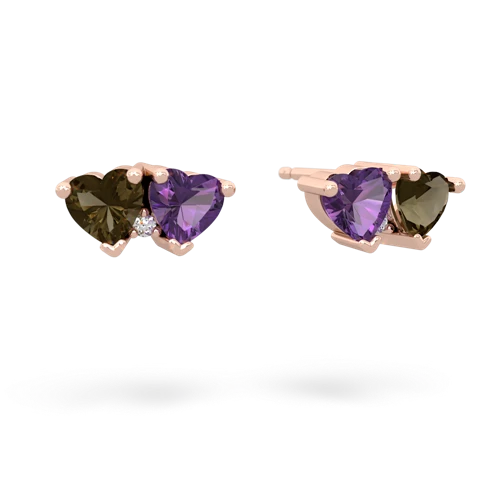 smoky quartz-amethyst  earrings