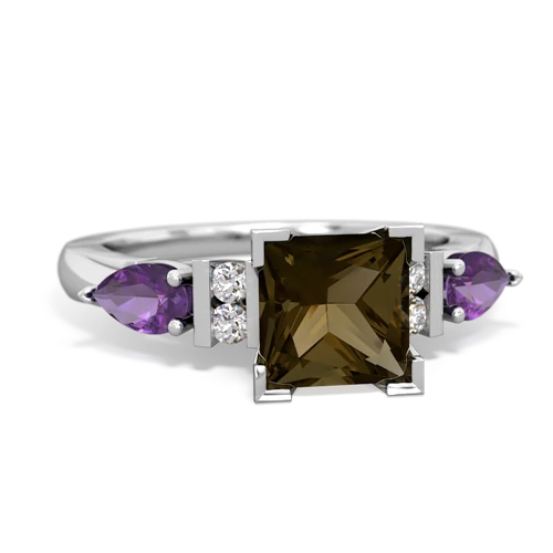 smoky quartz-amethyst engagement ring