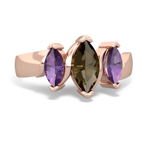 smoky quartz-amethyst keepsake ring