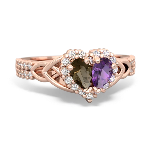 smoky quartz-amethyst keepsake engagement ring