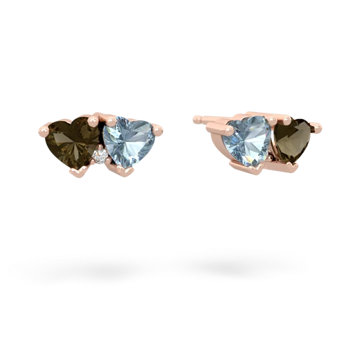 smoky quartz-aquamarine  earrings