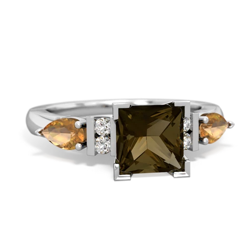 smoky quartz-citrine engagement ring