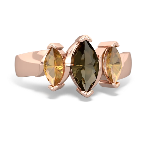 smoky quartz-citrine keepsake ring