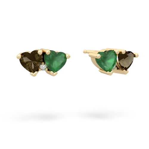 smoky quartz-emerald  earrings