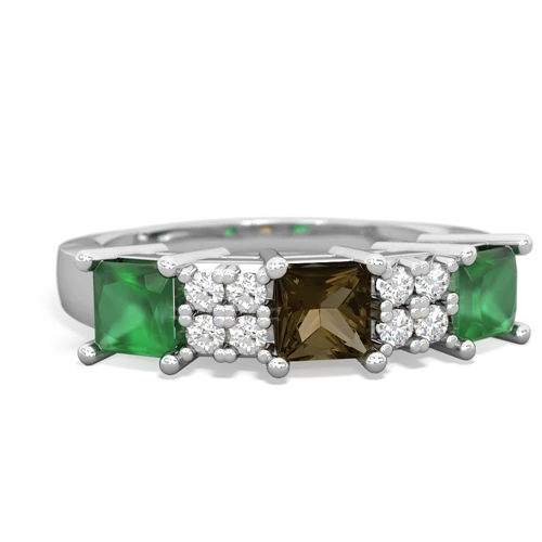 smoky quartz-emerald timeless ring