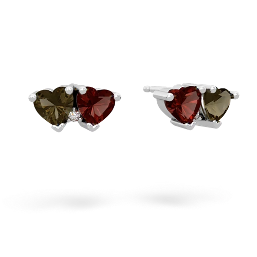 smoky quartz-garnet  earrings