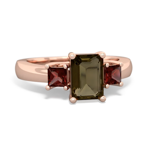 smoky quartz-garnet timeless ring