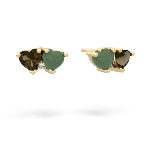 smoky quartz-jade  earrings