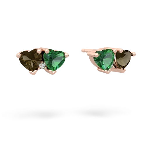 smoky quartz-lab emerald  earrings