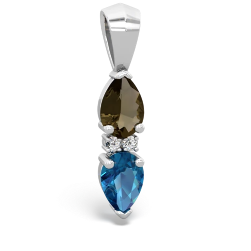 smoky quartz-london topaz bowtie pendant
