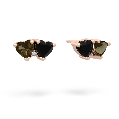 smoky quartz-onyx  earrings