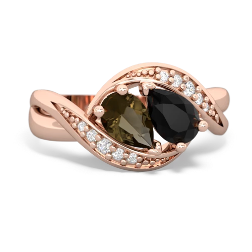 smoky quartz-onyx keepsake curls ring