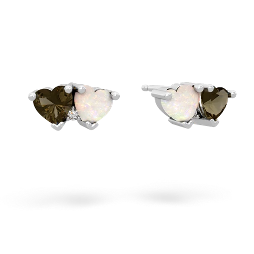 smoky quartz-opal  earrings