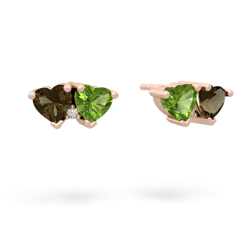 smoky quartz-peridot  earrings