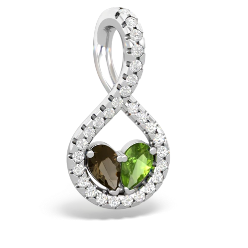 smoky quartz-peridot pave twist pendant