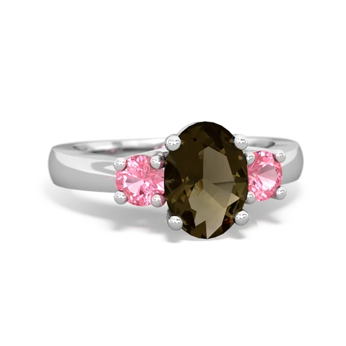 smoky quartz-pink sapphire timeless ring