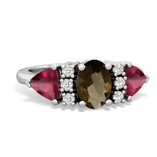 smoky quartz-ruby timeless ring