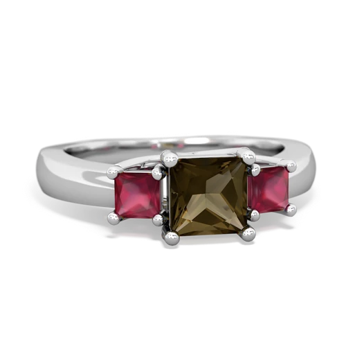 smoky quartz-ruby timeless ring