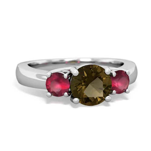 smoky quartz-ruby timeless ring