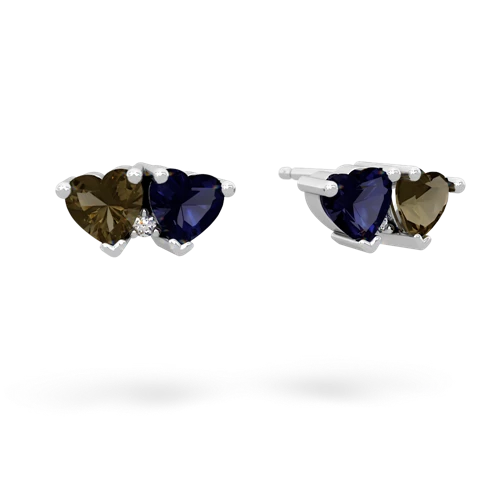 smoky quartz-sapphire  earrings