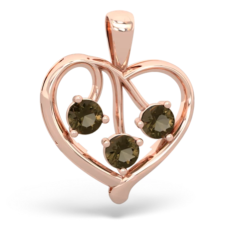 aquamarine-tourmaline love heart pendant