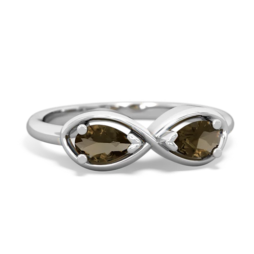 smoky quartz-smoky quartz infinity ring