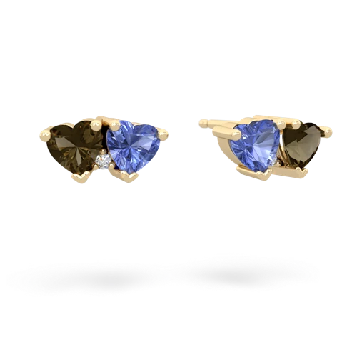 smoky quartz-tanzanite  earrings