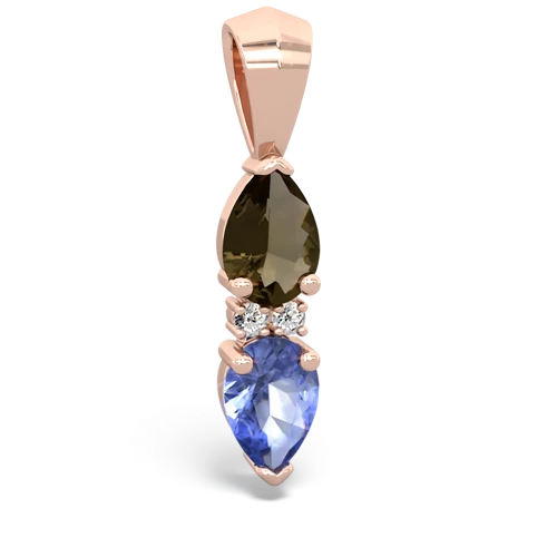 smoky quartz-tanzanite bowtie pendant
