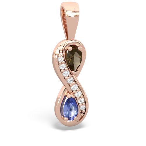 smoky quartz-tanzanite keepsake infinity pendant