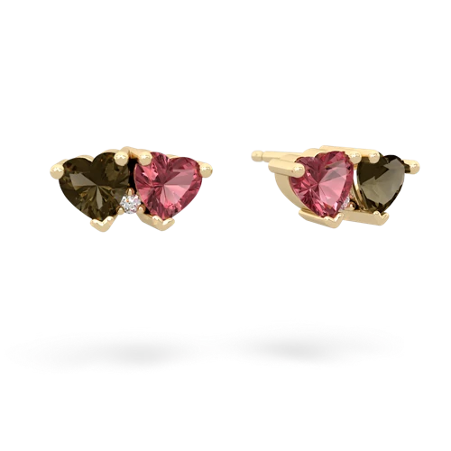 smoky quartz-tourmaline  earrings