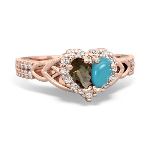 smoky quartz-turquoise keepsake engagement ring