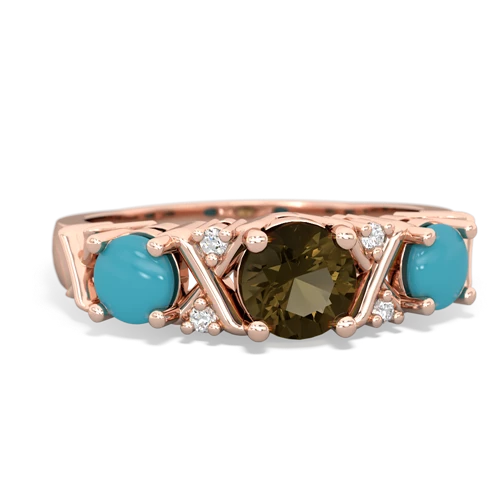 smoky quartz-turquoise timeless ring