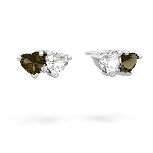 smoky quartz-white topaz  earrings