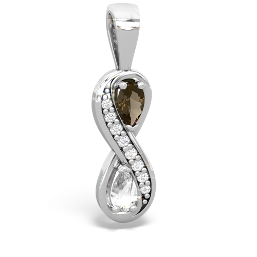 smoky quartz-white topaz keepsake infinity pendant