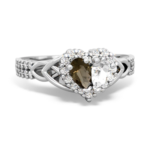 smoky quartz-white topaz keepsake engagement ring