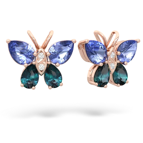 tanzanite-alexandrite butterfly earrings