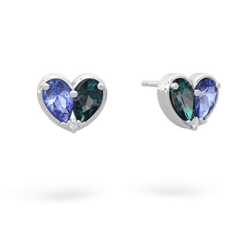 tanzanite-alexandrite one heart earrings