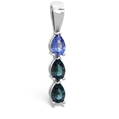 tanzanite-alexandrite three stone pendant