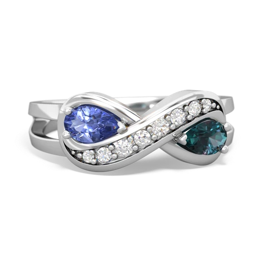 tanzanite-alexandrite diamond infinity ring