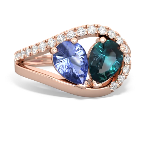 tanzanite-alexandrite pave heart ring