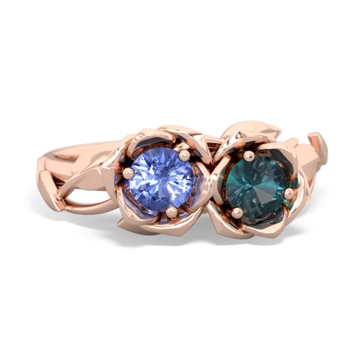 tanzanite-alexandrite roses ring