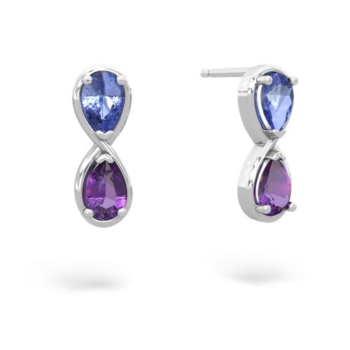 tanzanite-amethyst infinity earrings