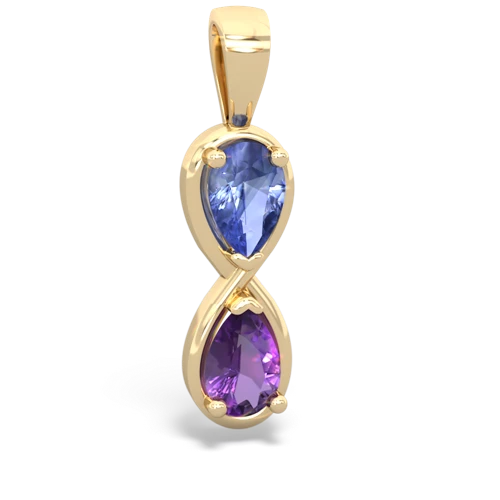 tanzanite-amethyst infinity pendant