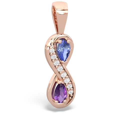 tanzanite-amethyst keepsake infinity pendant