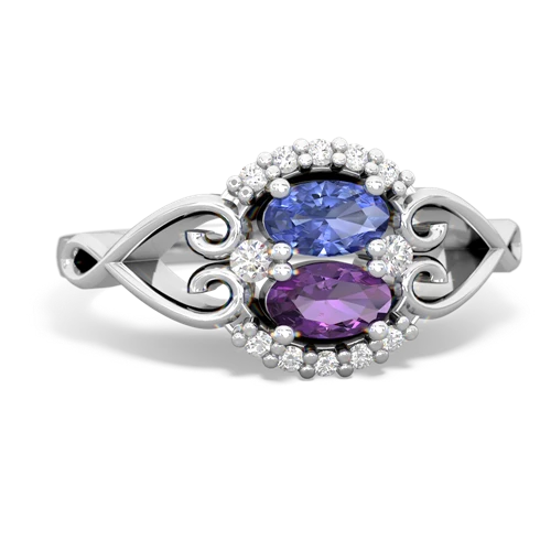 tanzanite-amethyst antique keepsake ring