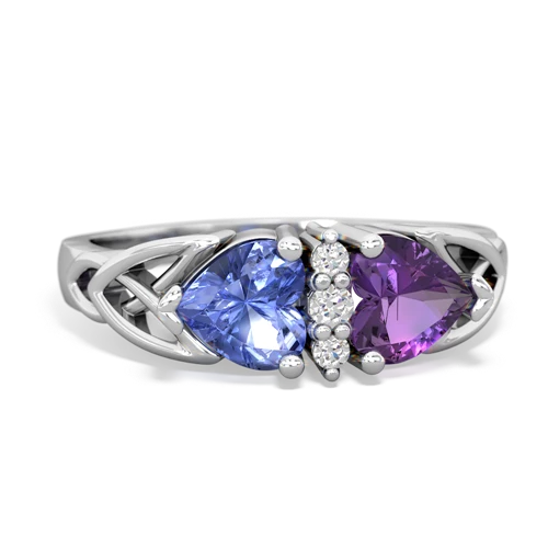 tanzanite-amethyst celtic ring