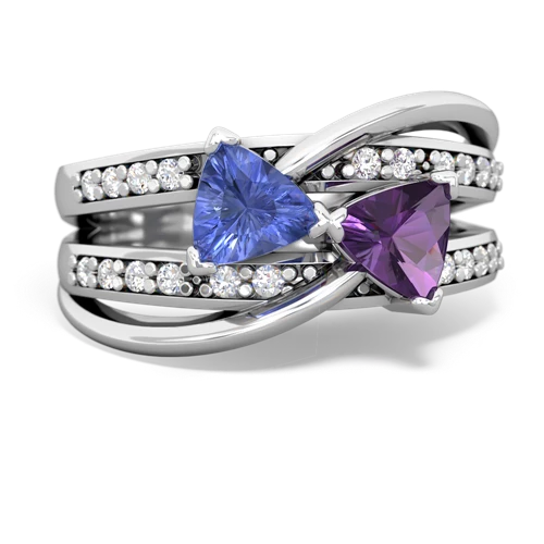 tanzanite-amethyst couture ring