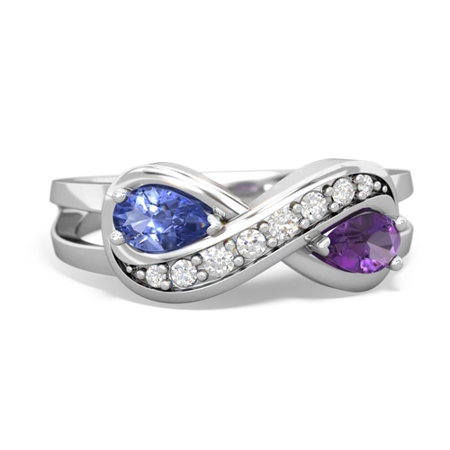 tanzanite-amethyst diamond infinity ring