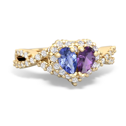 tanzanite-amethyst engagement ring